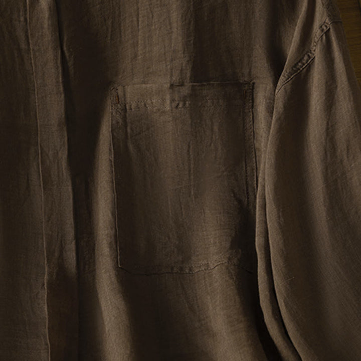 Camisa de manga larga para mujer con solapa y bolsillo, con estampado de Buddha Stones, ideal para el otoño. - image 15