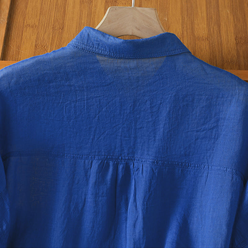 Camisa de manga larga para mujer con solapa y bolsillo, con estampado de Buddha Stones, ideal para el otoño. - image 21