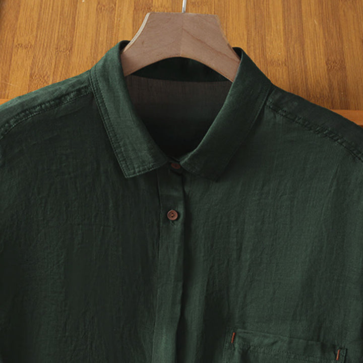 Camisa de manga larga para mujer con solapa y bolsillo, con estampado de Buddha Stones, ideal para el otoño. - image 3