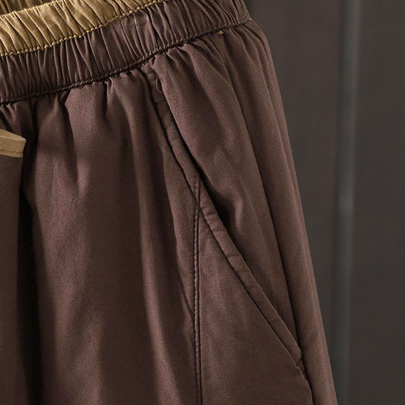 Pantalones térmicos tipo harem para mujer, lisos, de algodón con forro polar y estampado de Buddha Stones, con bolsillos. - image 13