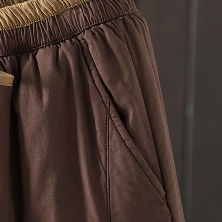 Pantalones térmicos tipo harem para mujer, lisos, de algodón con forro polar y estampado de Buddha Stones, con bolsillos. - image 13