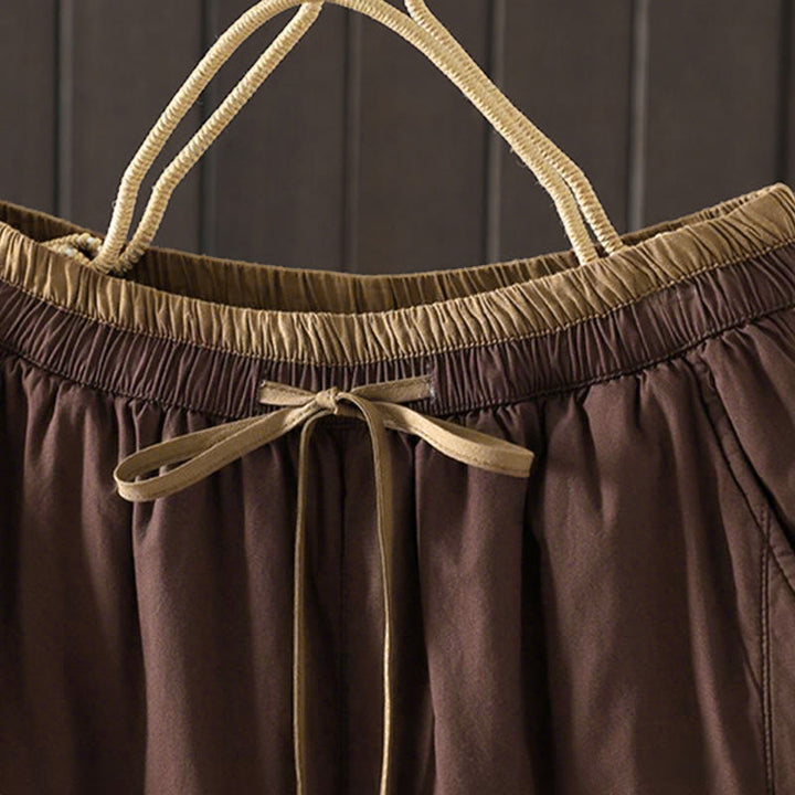 Pantalones térmicos tipo harem para mujer, lisos, de algodón con forro polar y estampado de Buddha Stones, con bolsillos. - image 7