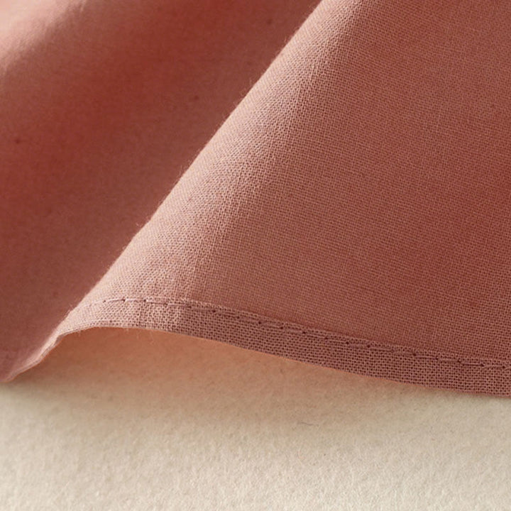 Vestido midi de algodón de manga larga con botones en la solapa, estampado de Buddha Stones y color liso otoñal, con bolsillos. - image 8