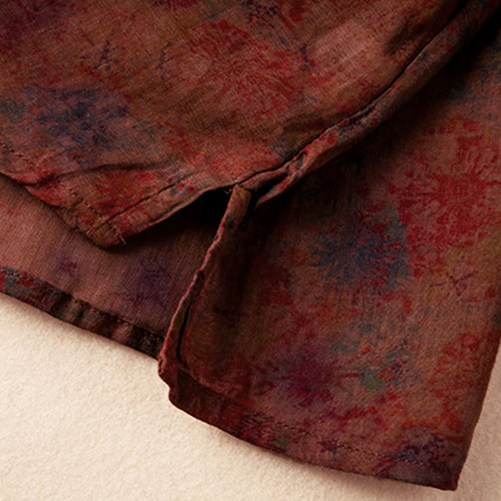 Camisa de manga larga para mujer con estampado floral y cuello en V de Buddha Stones Spring - image 22