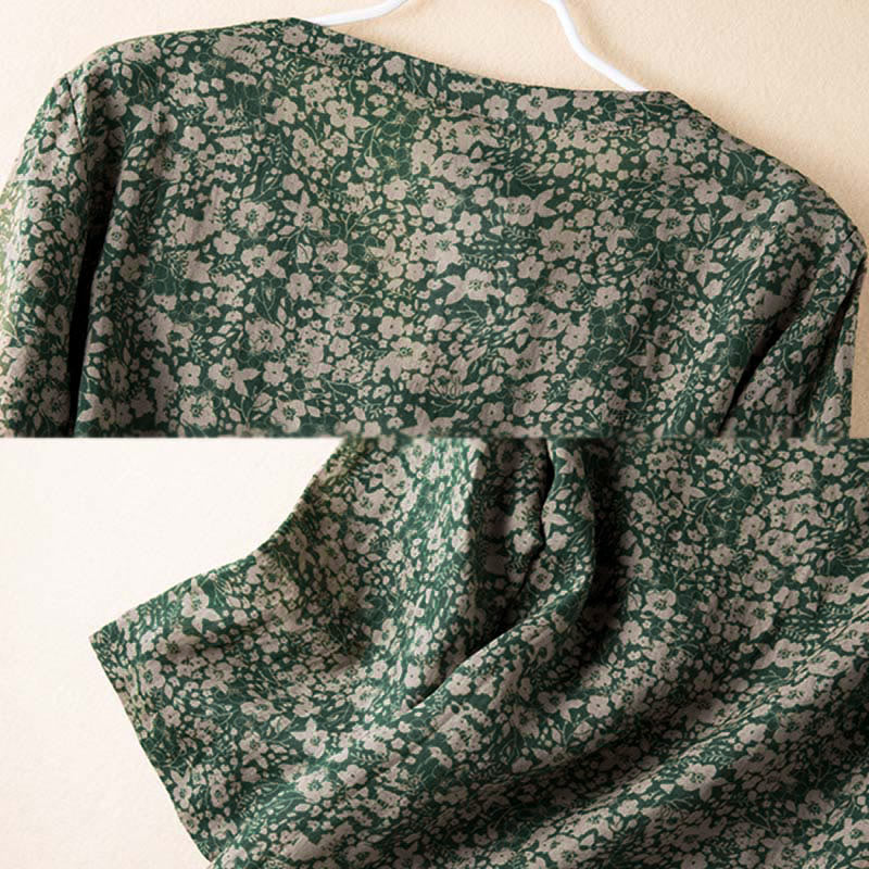 Camisa de manga larga para mujer con estampado floral y cuello en V de Buddha Stones Spring - image 10