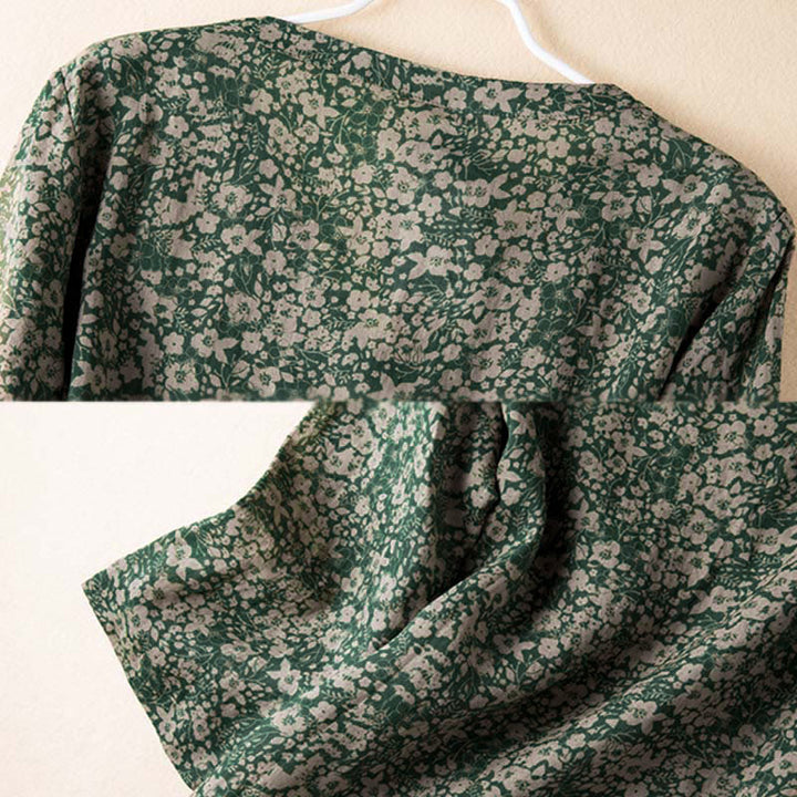 Camisa de manga larga para mujer con estampado floral y cuello en V de Buddha Stones Spring - image 10