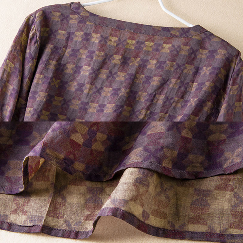 Camisa de manga larga para mujer con estampado floral y cuello en V de Buddha Stones Spring - image 5