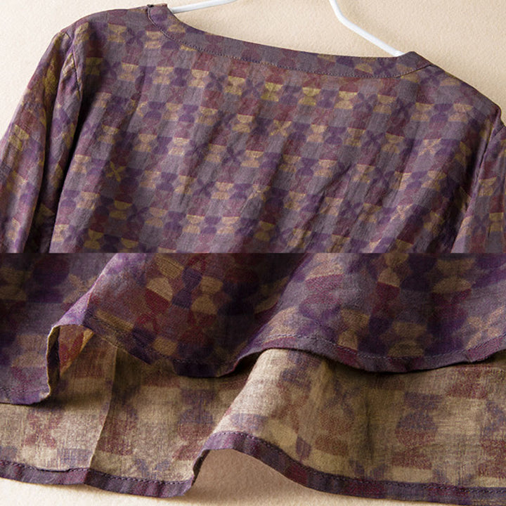 Camisa de manga larga para mujer con estampado floral y cuello en V de Buddha Stones Spring - image 5