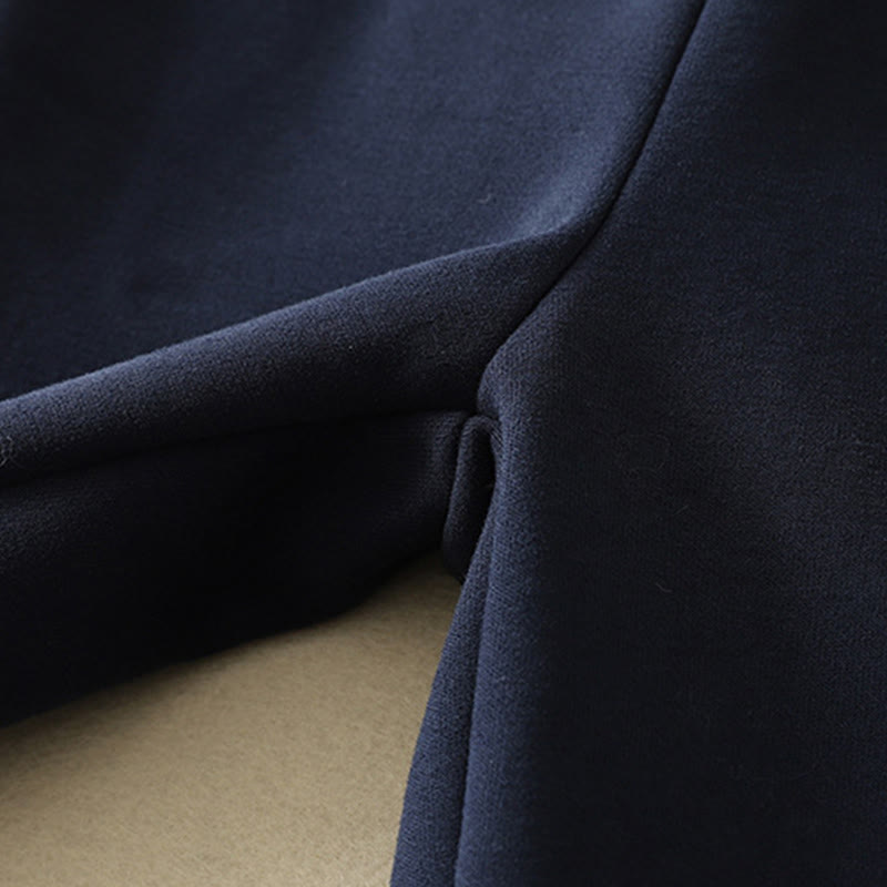 Pantalones de mujer de pierna ancha, con cremallera, forro polar térmico y estampado Buddha Stones Midnightblue, de algodón, con bolsillos y diseño en algodón. - image 8