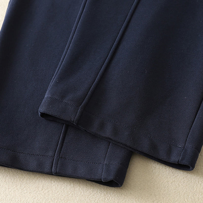 Pantalones anchos para mujer con cremallera y bolsillos, forro polar térmico, Buddha Stones, color azul medianoche - image 9
