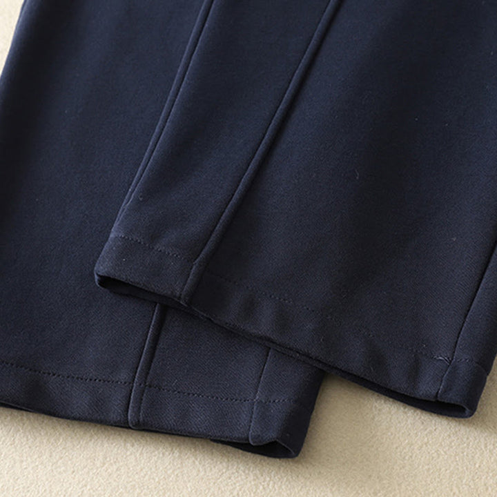 Pantalones anchos para mujer con cremallera y bolsillos, forro polar térmico, Buddha Stones, color azul medianoche - image 9