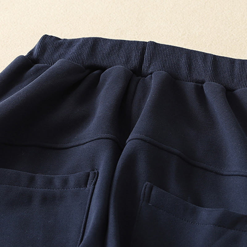Pantalones anchos para mujer con cremallera y bolsillos, forro polar térmico, Buddha Stones, color azul medianoche - image 3