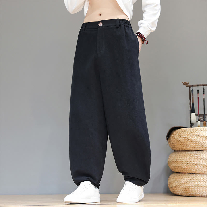 Pantalones deportivos de otoño para hombre, de algodón, color liso, con botones y bolsillos , de Buddha Stones. - image 11