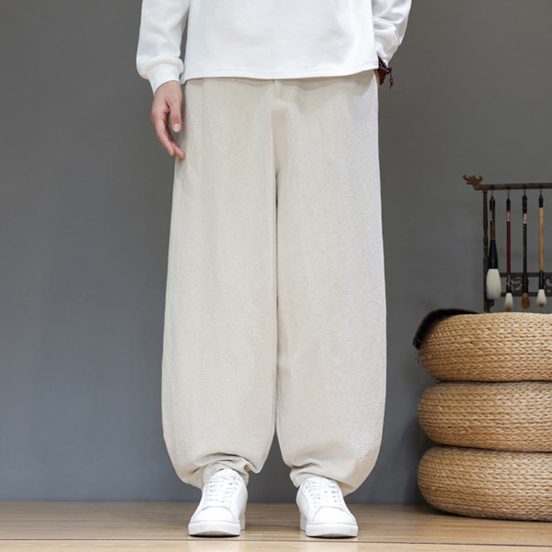 Pantalones deportivos de otoño para hombre, de algodón, color liso, con botones y bolsillos , de Buddha Stones. - image 16