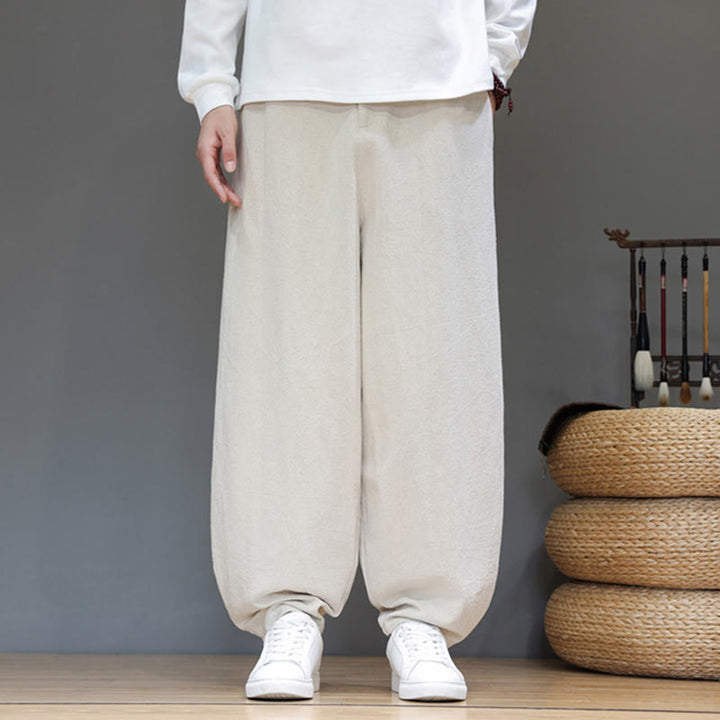 Pantalones deportivos de otoño para hombre, de algodón, color liso, con botones y bolsillos , de Buddha Stones. - image 16