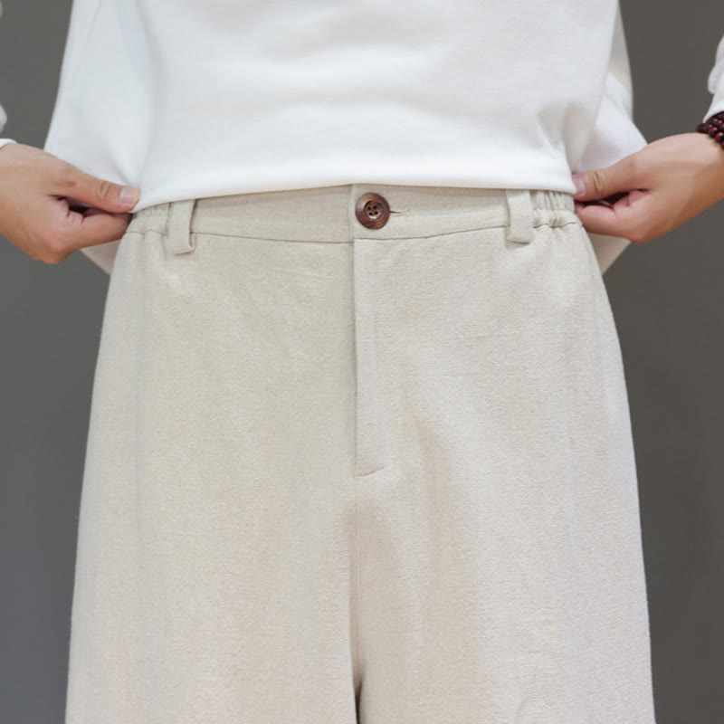 Pantalones deportivos de otoño para hombre, de algodón, color liso, con botones y bolsillos , de Buddha Stones. - image 19