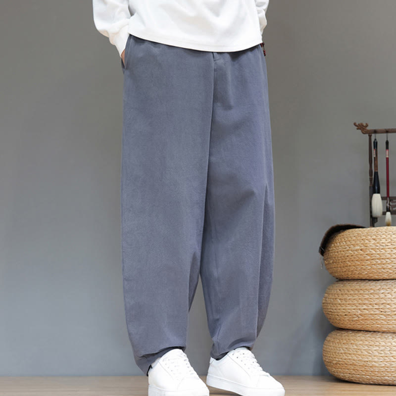 Pantalones deportivos de otoño para hombre, de algodón, color liso, con botones y bolsillos , de Buddha Stones. - image 8