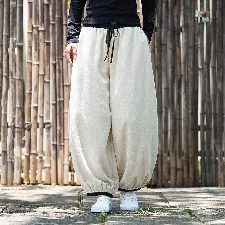 Pantalones de invierno para hombre Buddha Stones, de algodón, color liso, con puños elásticos, largo 9 y bolsillos. - image 31