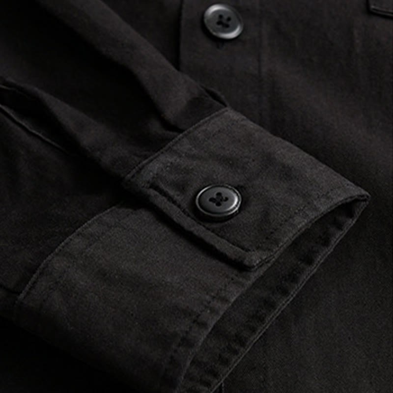 Chaqueta de algodón para hombre, manga larga, con bolsillo, estampado de cuadros primaverales de Buddha Stones, estilo dos piezas falso. - image 7