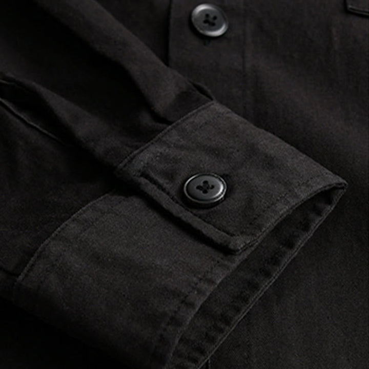 Chaqueta de algodón para hombre, manga larga, con bolsillo, estampado de cuadros primaverales de Buddha Stones, estilo dos piezas falso. - image 7