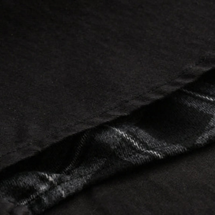 Chaqueta de algodón para hombre, manga larga, con bolsillo, estampado de cuadros primaverales de Buddha Stones, estilo dos piezas falso. - image 6