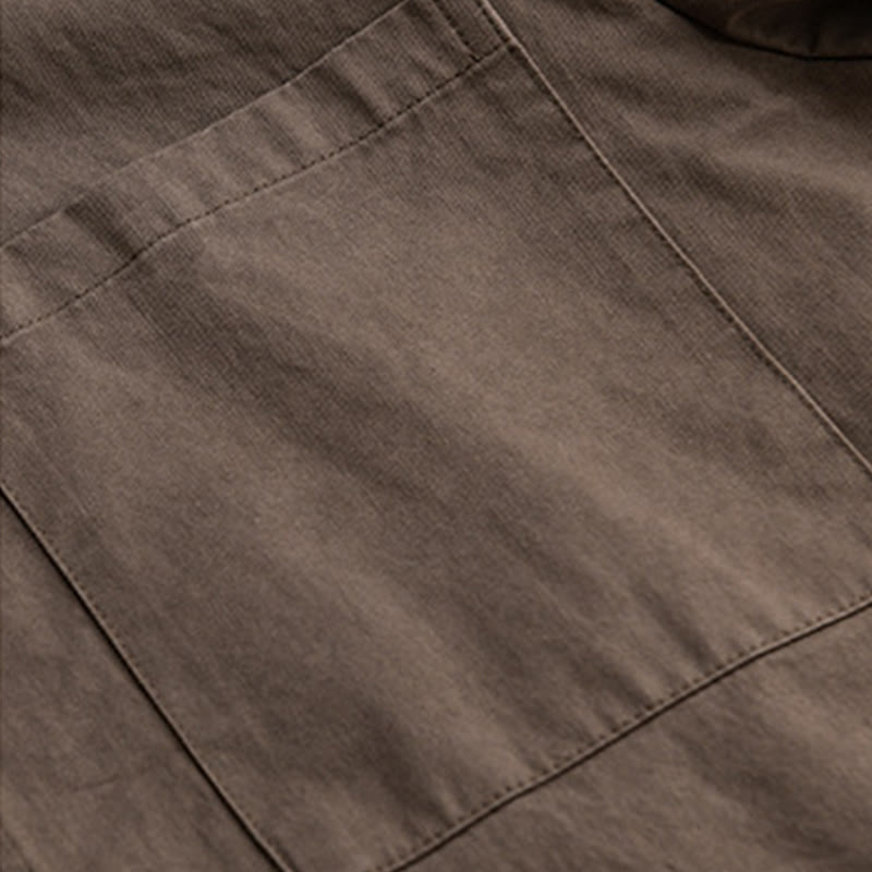 Chaqueta de algodón para hombre, manga larga, con bolsillo, estampado de cuadros primaverales de Buddha Stones, estilo dos piezas falso. - image 15