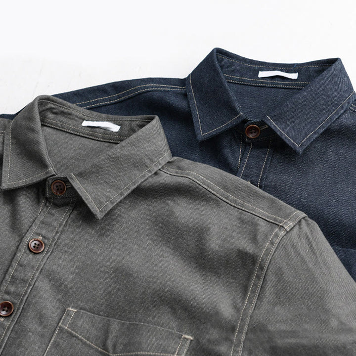 Chaqueta de algodón para hombre de manga larga con botones lisos y estampado de Buddha Stones, con bolsillo - image 15