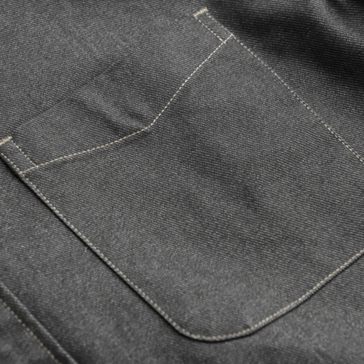 Chaqueta de algodón para hombre de manga larga con botones lisos y estampado de Buddha Stones, con bolsillo - image 11