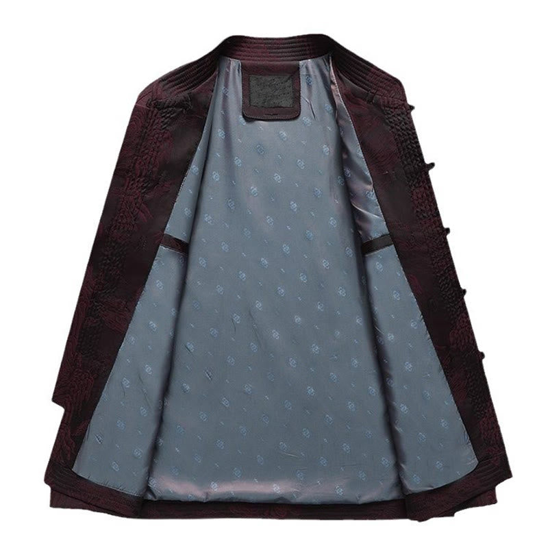 Conjunto de ropa de algodón para hombre Buddha Stones 2Pcs Commute Tang Suit Frog-Button, camisa de manga larga y pantalón. - image 7