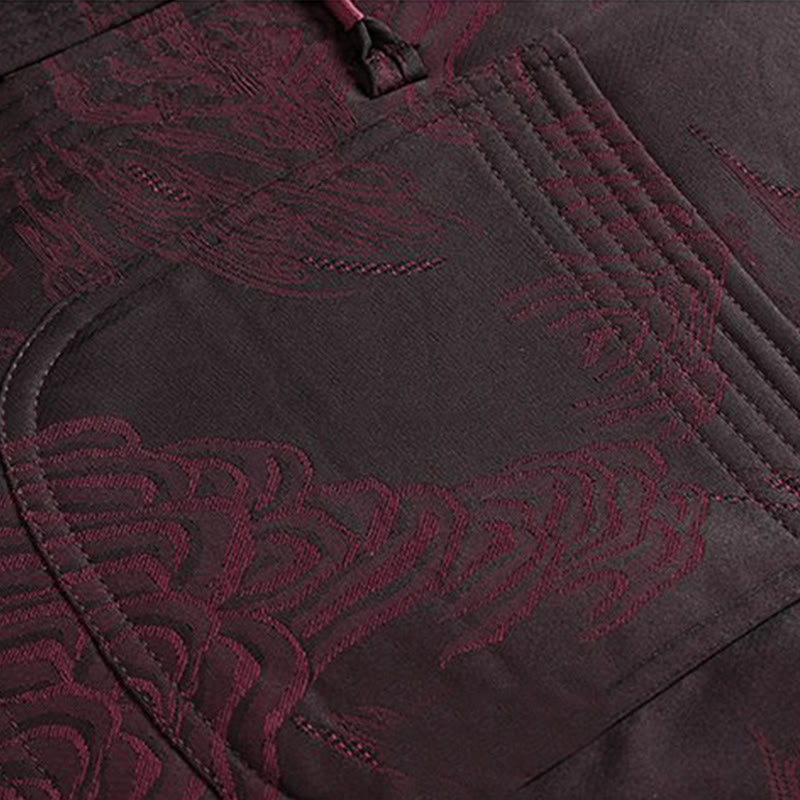 Conjunto de ropa de algodón para hombre Buddha Stones 2Pcs Commute Tang Suit Frog-Button, camisa de manga larga y pantalón. - image 12