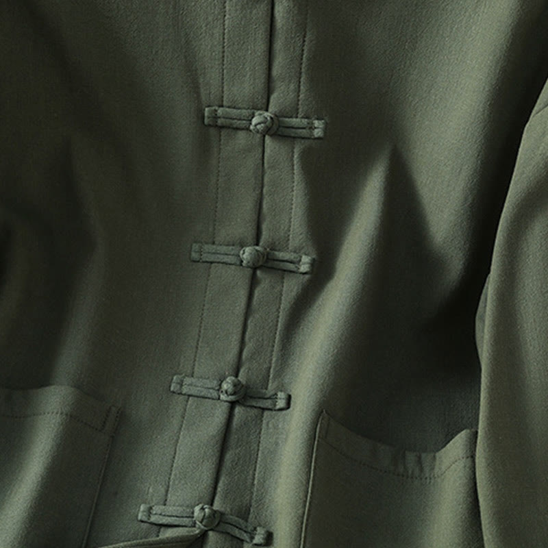 Chaqueta térmica de invierno Buddha Stones para mujer, de manga larga, con botones de rana y forro polar de algodón, con bolsillos - image 18