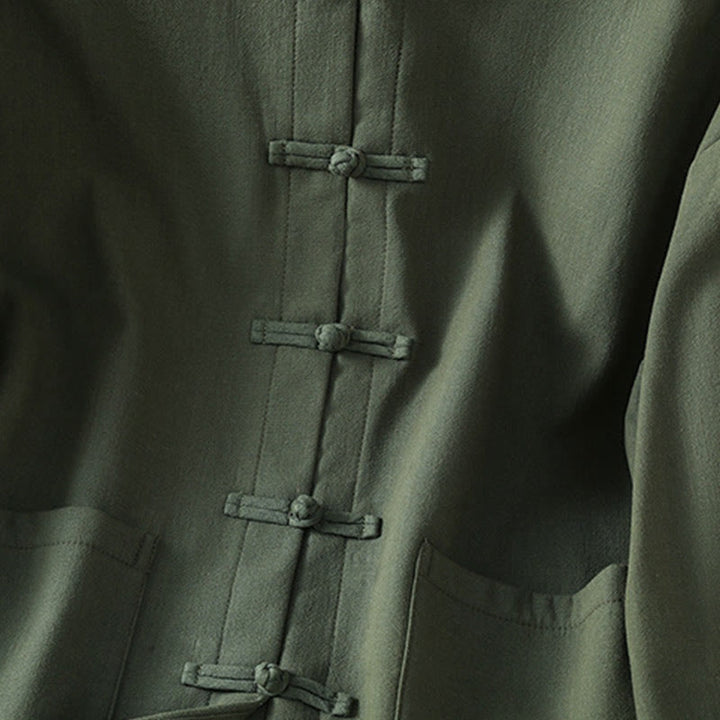 Chaqueta térmica de invierno Buddha Stones para mujer, de manga larga, con botones de rana y forro polar de algodón, con bolsillos - image 18