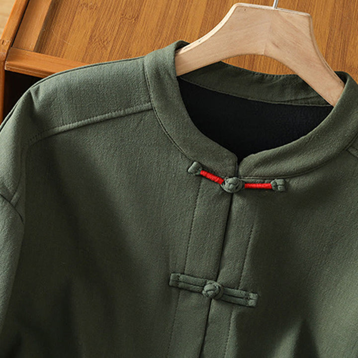 Chaqueta térmica de invierno Buddha Stones para mujer, de manga larga, con botones de rana y forro polar de algodón, con bolsillos - image 17