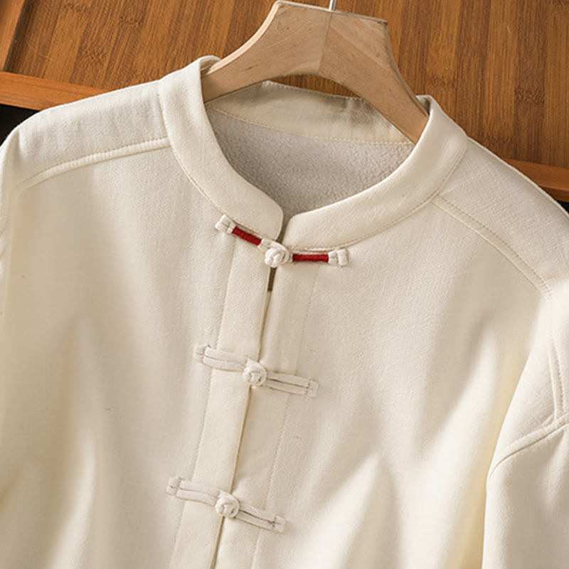 Chaqueta térmica de invierno Buddha Stones para mujer, de manga larga, con botones de rana y forro polar de algodón, con bolsillos - image 6