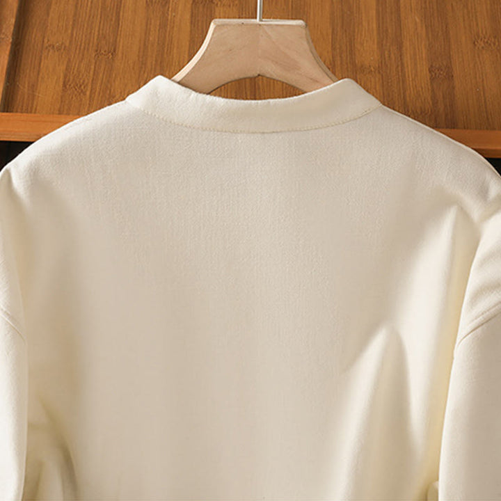 Chaqueta térmica de invierno Buddha Stones para mujer, de manga larga, con botones de rana y forro polar de algodón, con bolsillos - image 5