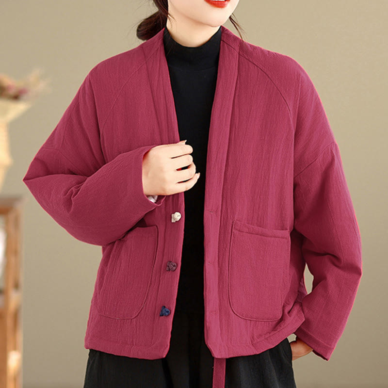 Chaqueta térmica de algodón de manga larga de invierno para mujer con bolsillos Buddha Stones - image 10