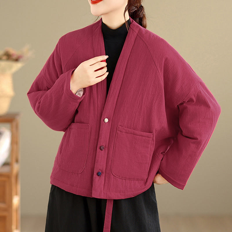 Chaqueta térmica de algodón de manga larga de invierno para mujer con bolsillos Buddha Stones - image 8