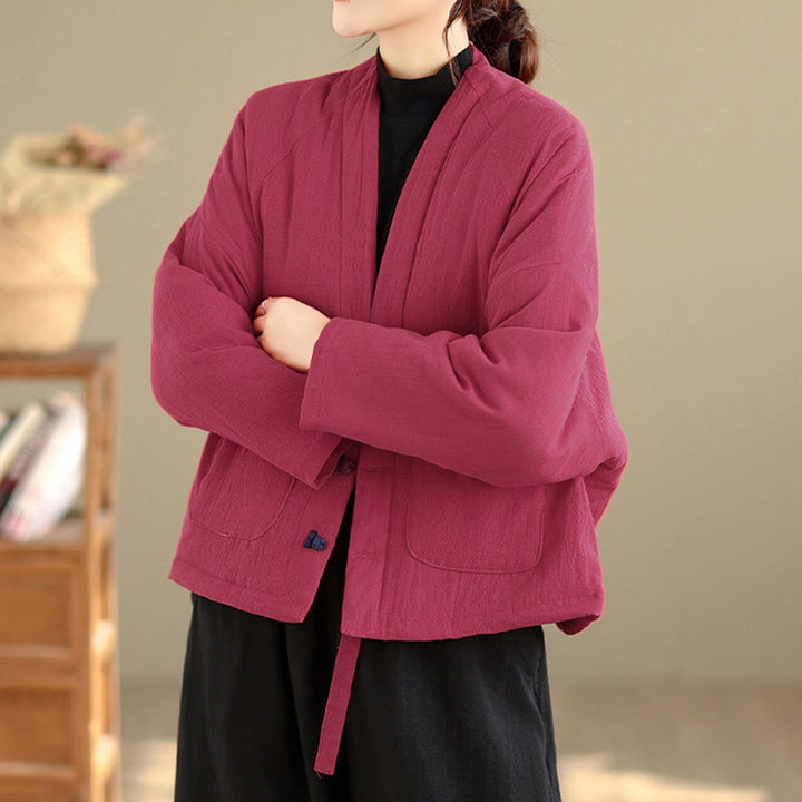 Chaqueta térmica de algodón de manga larga de invierno para mujer con bolsillos Buddha Stones - image 9