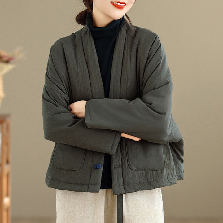 Chaqueta térmica de algodón de manga larga de invierno para mujer con bolsillos Buddha Stones - image 19