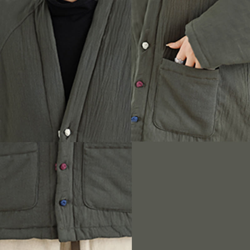 Chaqueta térmica de algodón de manga larga de invierno para mujer con bolsillos Buddha Stones - image 24