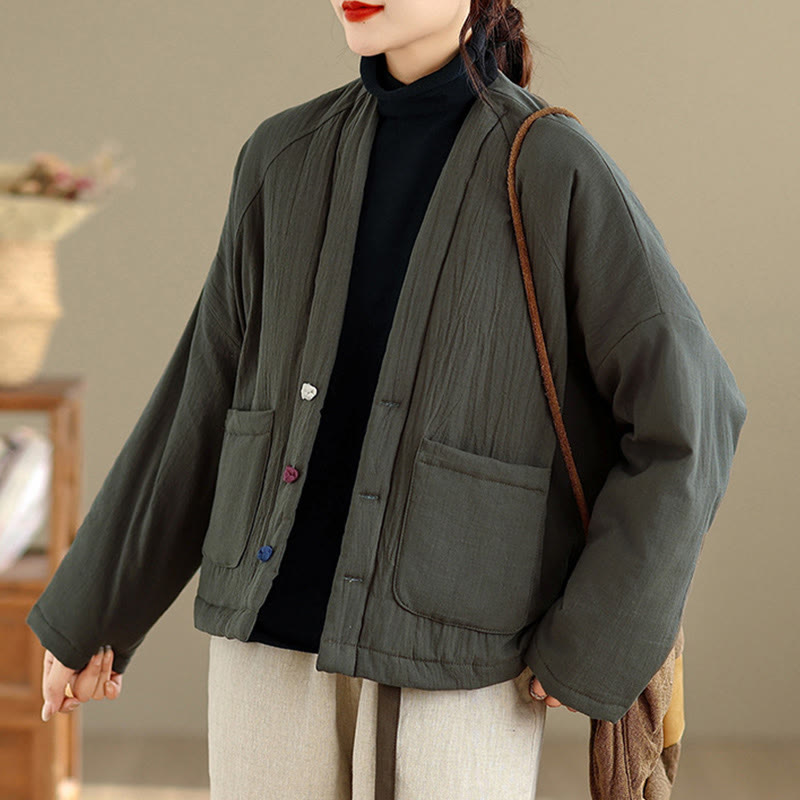 Chaqueta térmica de algodón de manga larga de invierno para mujer con bolsillos Buddha Stones - image 16