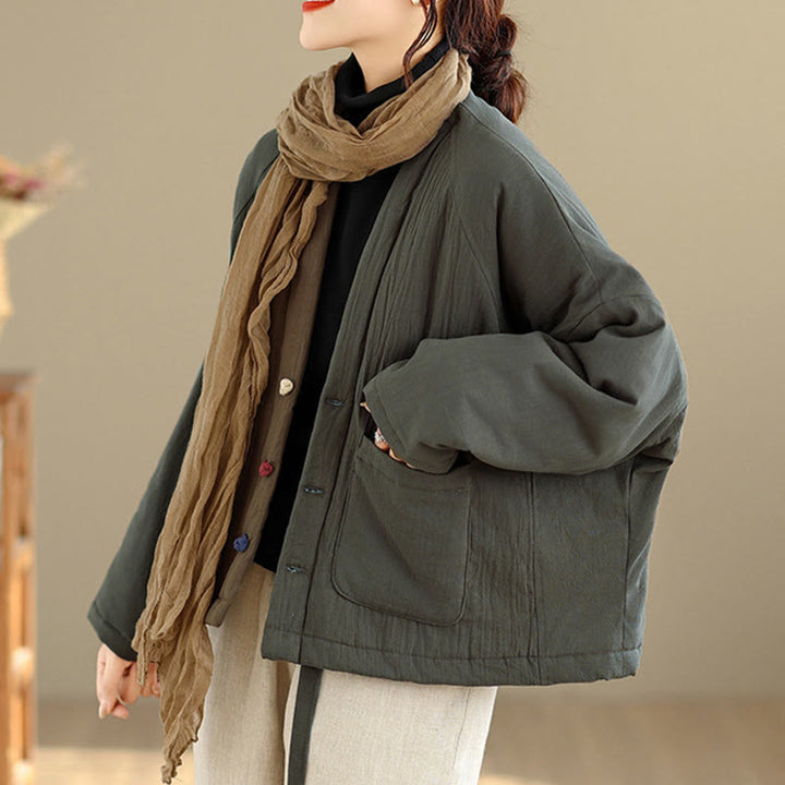 Chaqueta térmica de algodón de manga larga de invierno para mujer con bolsillos Buddha Stones - image 18