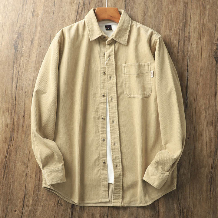 Chaqueta gruesa de algodón de manga larga para hombre, de pana, color liso, con solapa y bolsillos, con Buddha Stones - BurlyWood - US/UK/AU40, EU50 (2XL) - image 1