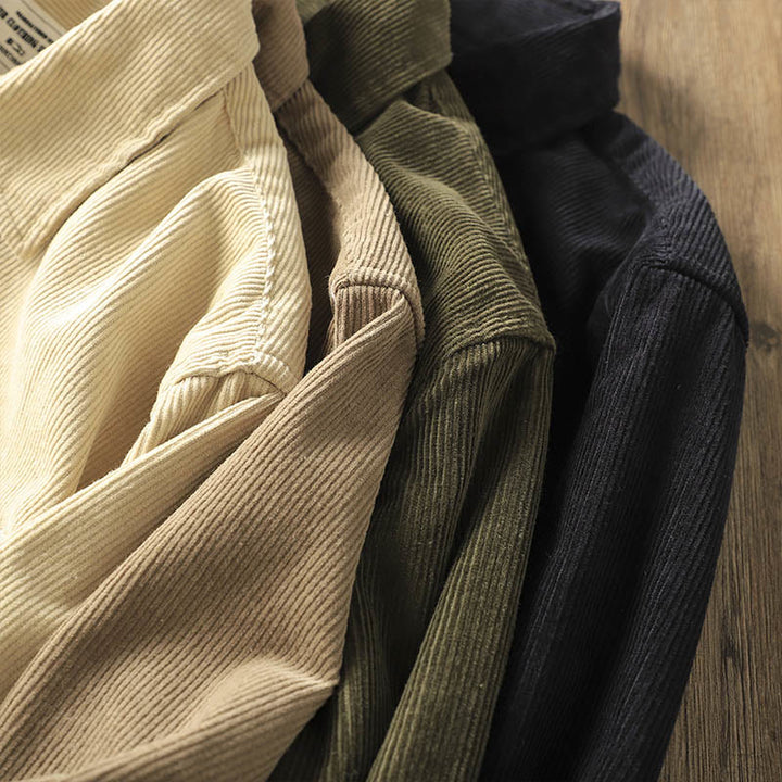 Chaqueta gruesa de algodón de manga larga para hombre, de pana, color liso, con solapa y bolsillos, con Buddha Stones - image 16