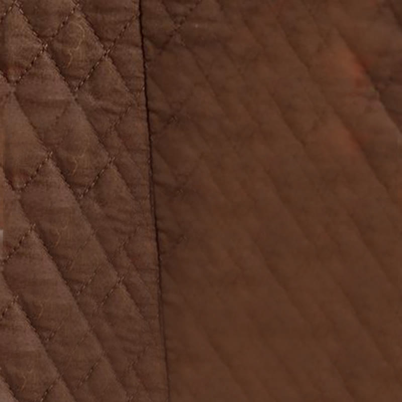 Abrigo de algodón para mujer de longitud media con estampado de diamantes y Buddha Stones y bolsillos - image 20