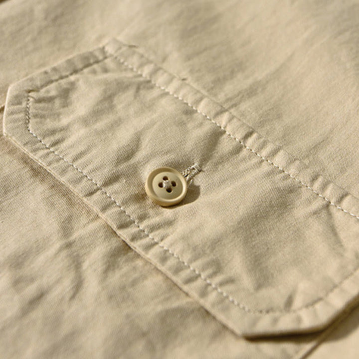 Chaqueta gruesa de algodón de manga larga para hombre, color liso, con cuello redondo y bolsillos , de Buddha Stones - image 2