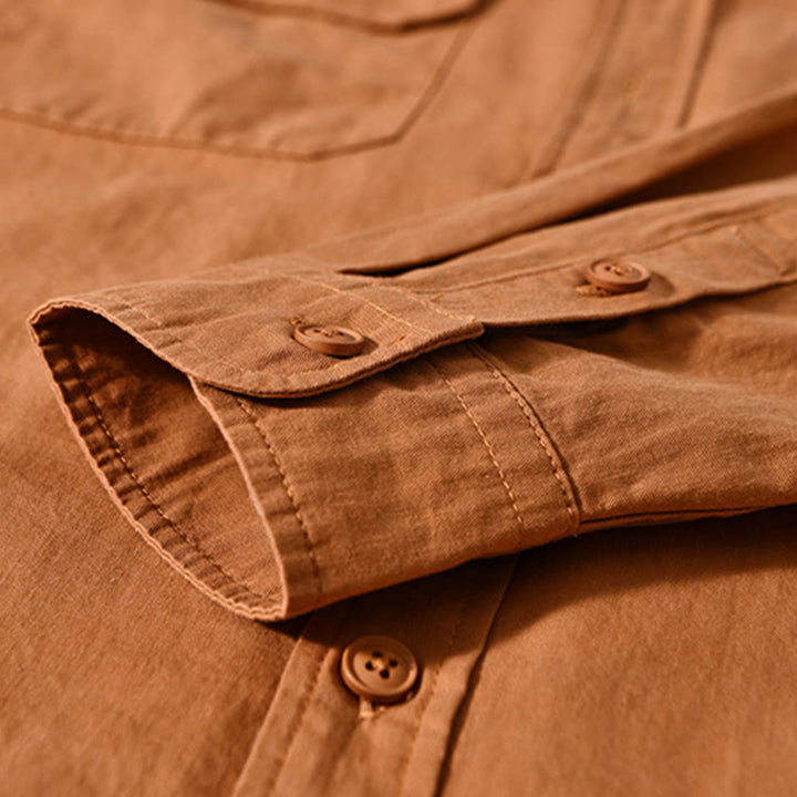 Chaqueta gruesa de algodón de manga larga para hombre, color liso, con cuello redondo y bolsillos , de Buddha Stones - image 14