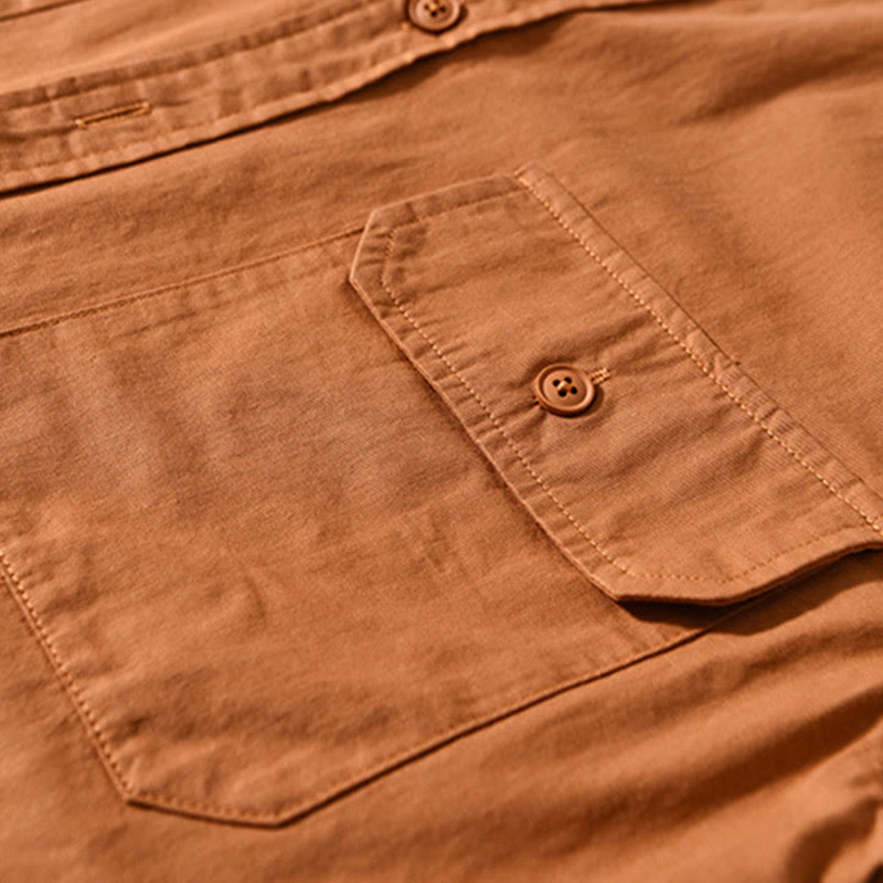 Chaqueta gruesa de algodón de manga larga para hombre, color liso, con cuello redondo y bolsillos , de Buddha Stones - image 13