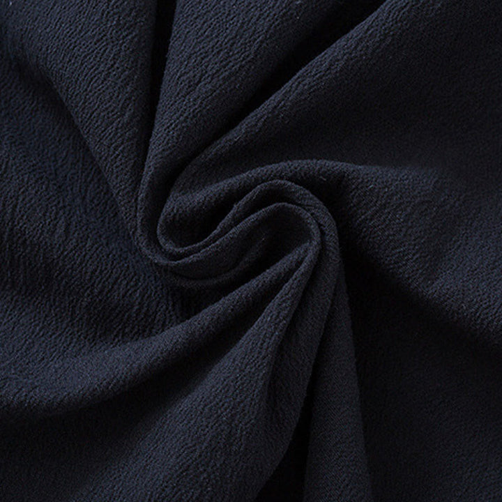 Chaqueta de manga larga de lino y algodón con botones de rana para hombre con diseño de grullas de primavera y Buddha Stones - image 8