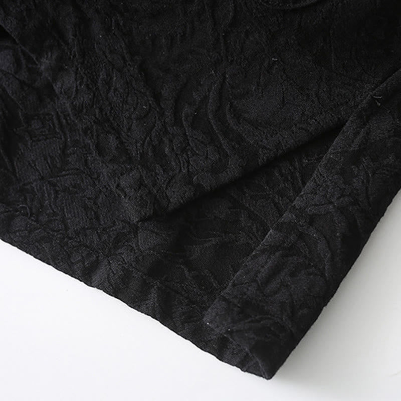 Chaqueta de algodón de manga larga con botones de rana y bolsillos para hombre de Buddha Stones Spring Jacquard - image 10